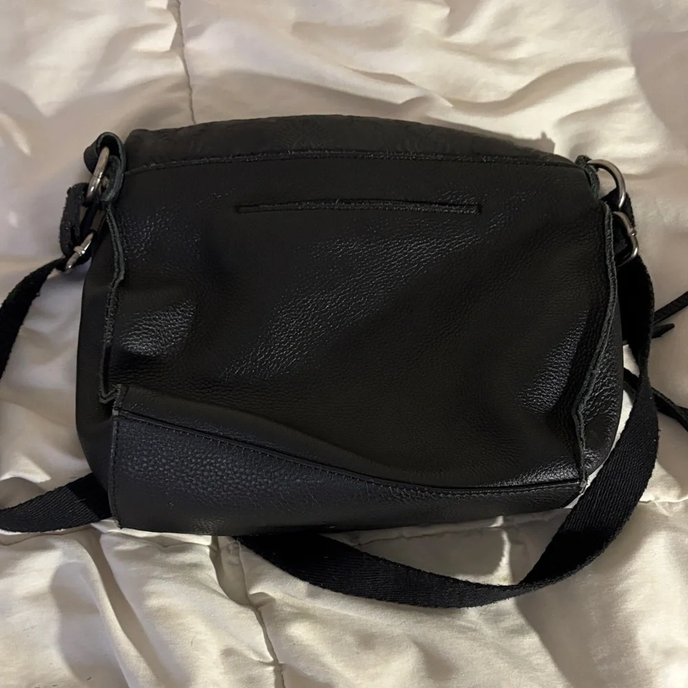 The Sak Black Hobo Floral Embossed Leather Crossbody Purse - Picture 8 of 10